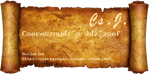 Cseresznyés József névjegykártya